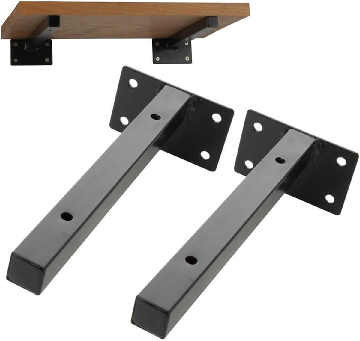 Zwevende Plankdragers Zwart - Verborgen Beugels - 30 cm