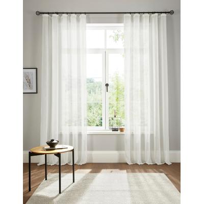 Gardine OTTO HOME "Fiete, 1 Stück, Leinen Optik, halbtransparent, Kräuselband" Gr. 3, beige (natur), B:140cm H:225cm, Polyester, Gardinen, Gardine, Leinen Optik, Sichtschutz, halbtransparent, einfarbig, Leinenoptik