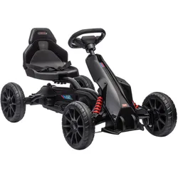 KINDER GO KART TRETAUTO, Schwarz, Kunststoff, Metall