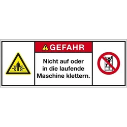 Aufkleber I Produktsicherheitsschild Gefahr Nicht auf oder in.., RoHS konform, Folie, 100x35mm, ISO 3864-2
