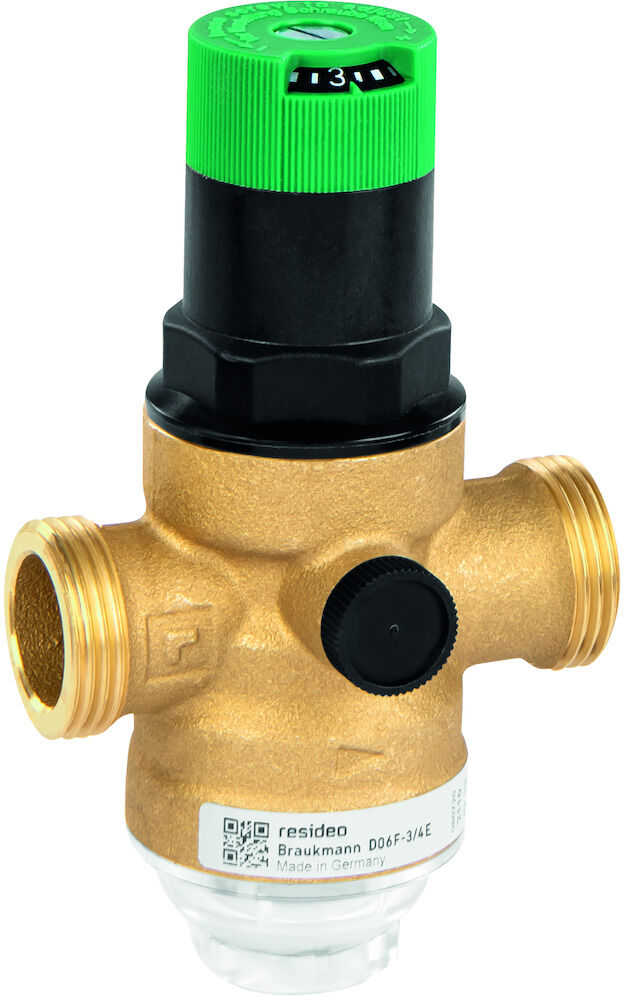 Honeywell Druckminderer D06F1E avec indicateur de réglage, laiton E, 2000 "