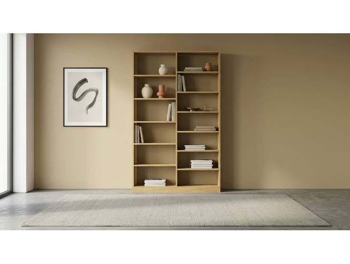 Schlichtes Bücherregal konfigurieren Eiche Natur geölt