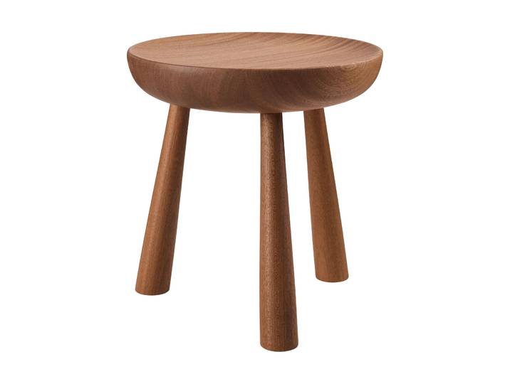 GUBI Totto tabouret Sapelli laqué, Ø31x32,6 cm