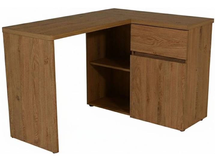 Eckschreibtisch JAHNKE CU-LIBRE 125 E , braun (montana eiche, montana eiche, montana eiche), B:117cm H:76,2cm T:90cm, Tische, Eckschreibtisch, wechselseitig montierbar, viel Stauraum, Breite 117 cm