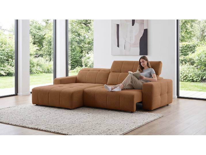 Ecksofa Lovestory mit Kopfteilverstellung und Motor. Funktion
