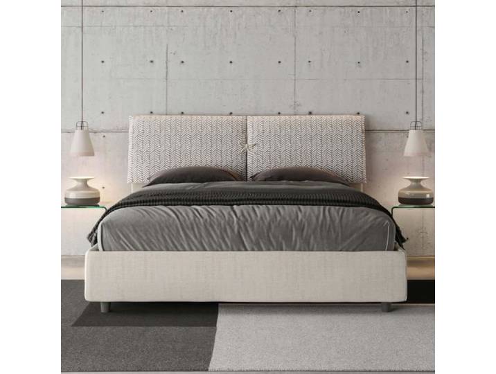 Lit double Mados - Giada 1 Aragona 1 - Blanc - 160x190 - Elégance - Chic
