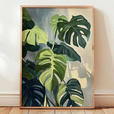 Inspire Select Green Botanical Leaves Canvas Wall Art Calming Nature Houseplant Print 5 19.69 X 27.56 In