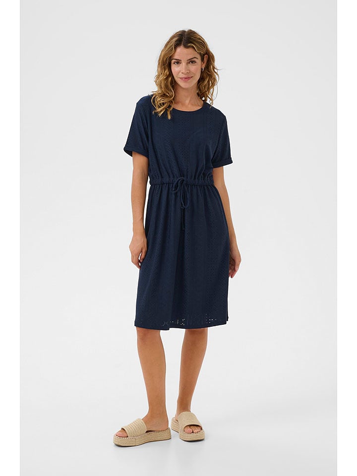 Cream Kleid in Dunkelblau - L