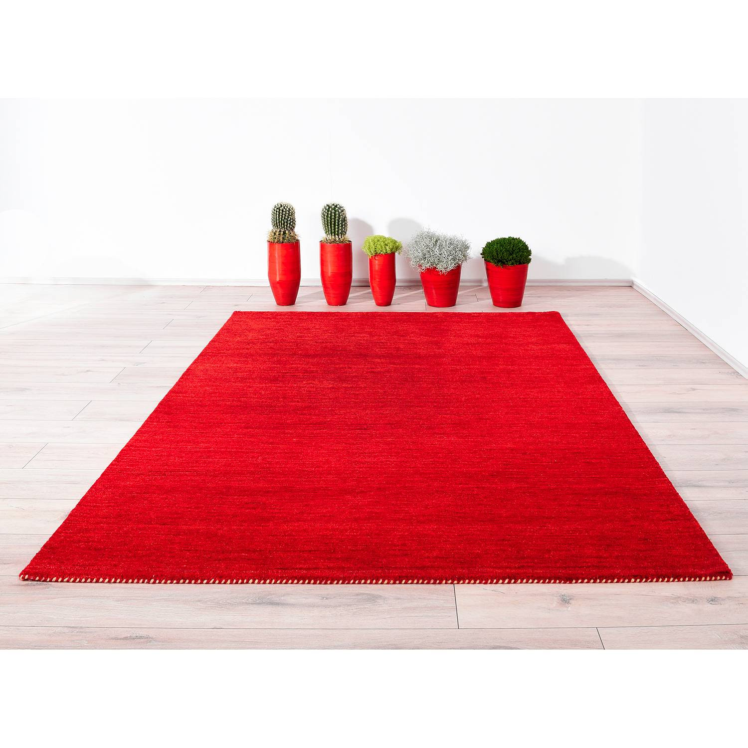home24 Laagpolig vloerkleed Manhattan rood, platweefsel, B: 195 cm, D: 300 cm