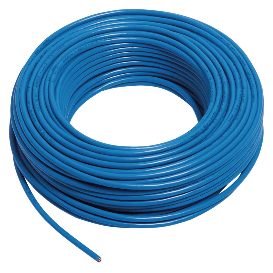 Hager ZZ45WAN50R für WAN-Anwendung blau 50m Patch-Kabel (F/FTP, CAT5e, 50 m) (ZZ45WAN50R)