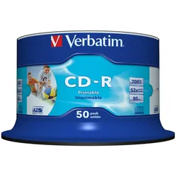 Verbatim CD-R Wide Inkjet Printable 700MB 52x 50 Stk