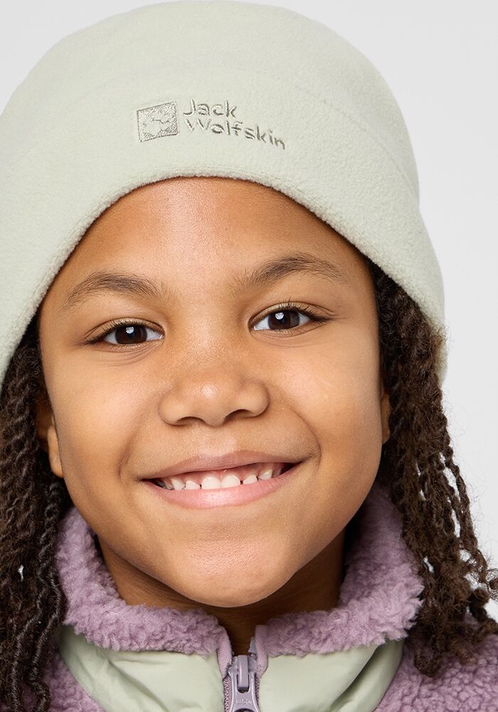 Beanie JACK WOLFSKIN "REAL STUFF BEANIE K", Kinder, Gr. onesize, grün (mint, leaf), Obermaterial: 100% Polyester, Mützen Beanie mint, leaf onesize
