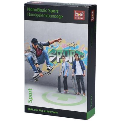 Bort ManuBasic Sport Bandage re.L schw./grün 1 St Bandage(s)