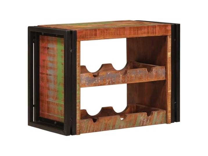 Weinregal Braun 60 x 45 x 33 cm Massivholz, Wandständer Robuste Eisenrahmen, große Aufbewahrung, Wandmontage, rustikaler Charme, einfache Pflege