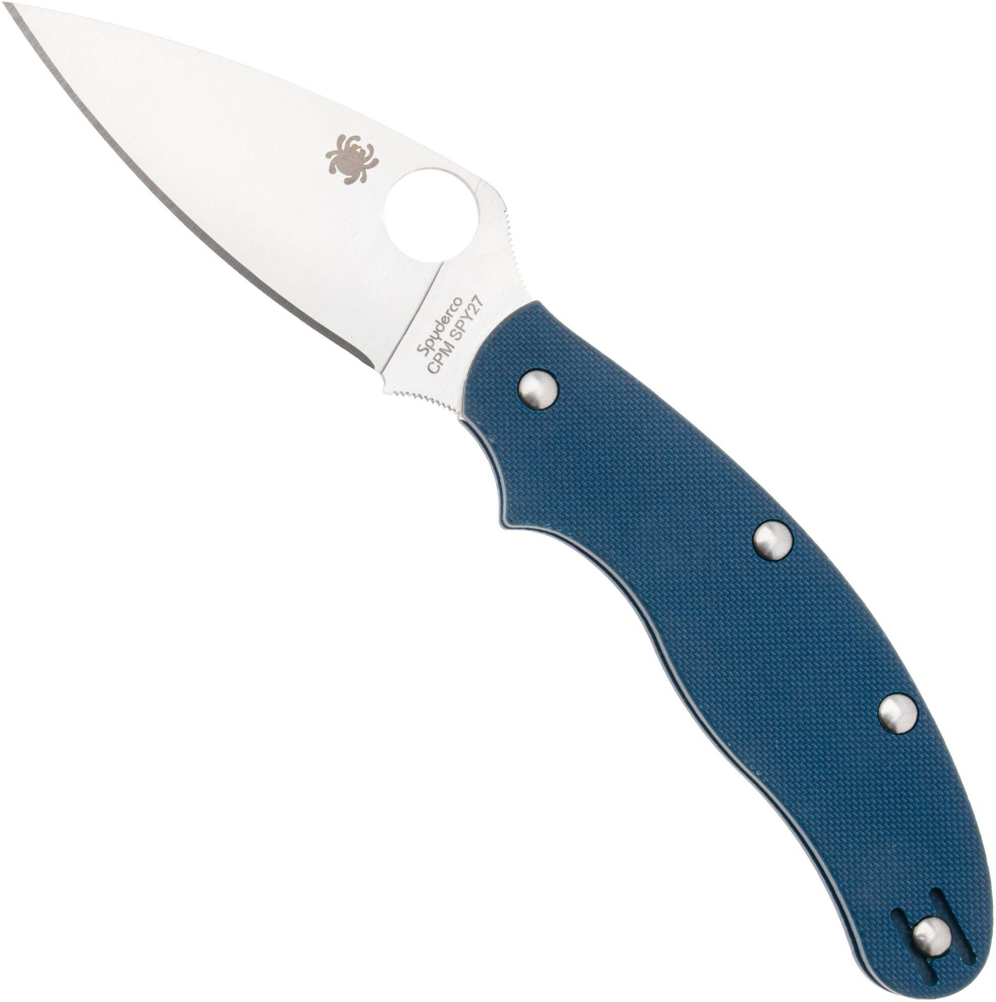 Spyderco UK Penknife CPM SPY27 C94GPCBL Cobalt Blue G10, coltello da tasca