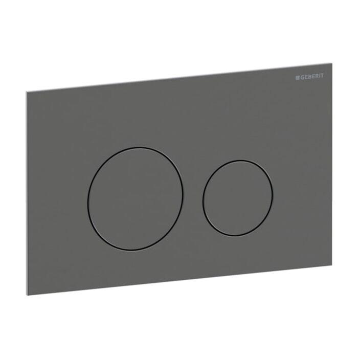 Geberit Sigma 40 Round Betätigungsplatte 115628QD1 Round, schwarzchrom / gebürstet, easy-to-clean-beschichtet, für 2-Mengen-Spülung, Round