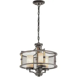 Elstead Lighting, Kronleuchter, Ahrendale Kronleuchter E27 3-fach Amboss-Eisen (45.10 cm)