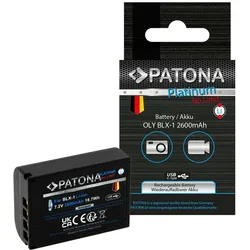 Patona Platinum Akku BLX-1 USB-C (Kamera Akku), Kamera Stromversorgung, Schwarz