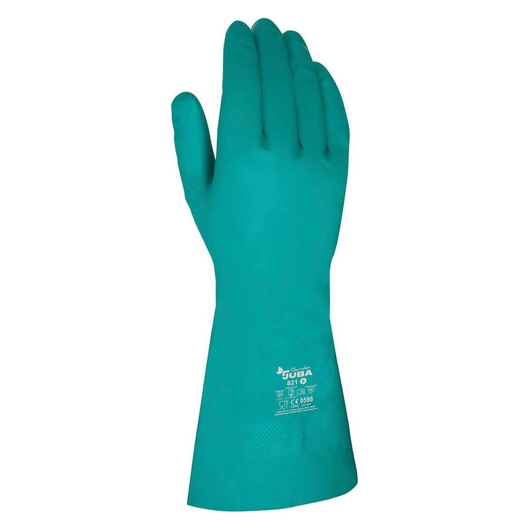 Juba Nitrilhandschuh, beflockte Innenseite, Pflanzenschutz, grün, s-07 (7) (32685353)