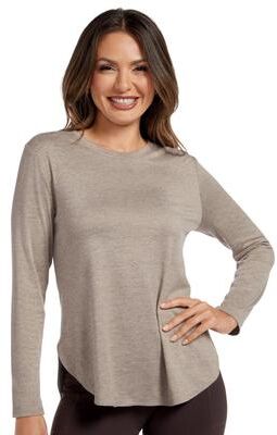 Skechers Women's GO DRI Swift Long Sleeve Tunic Crew Athletic in Desert, Size XL, Polyester/Spandex