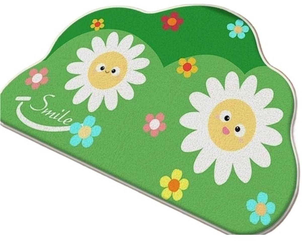Absorberende vloermat voor toilet met bloemenpatroon