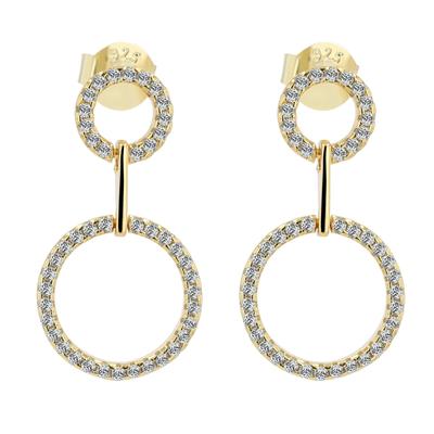 Paar Ohrhänger ADELIA´S "Ohrringe – Ohrstecker aus 925 Silber", Damen, Gr. Damen, Silber 925 (Sterlingsilber), gold, Ohrringe, Ideal zum Verschenken – schlicht und stilvoll