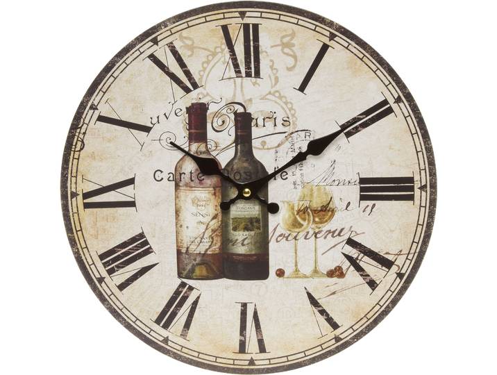 Wanduhr Walram , weiß, B:33,8cm T:4cm, MYFLAIR MÖBEL & ACCESSOIRES, Wanduhren, Wanduhr, weiß, rund, römische Ziffern, dekorativ in Küche & Wohnzimmer