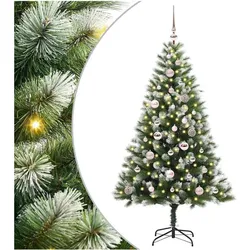 vidaXL, Weihnachtsbaum, Lisa (mit LEDs und rosa Bällen) (150 cm)
