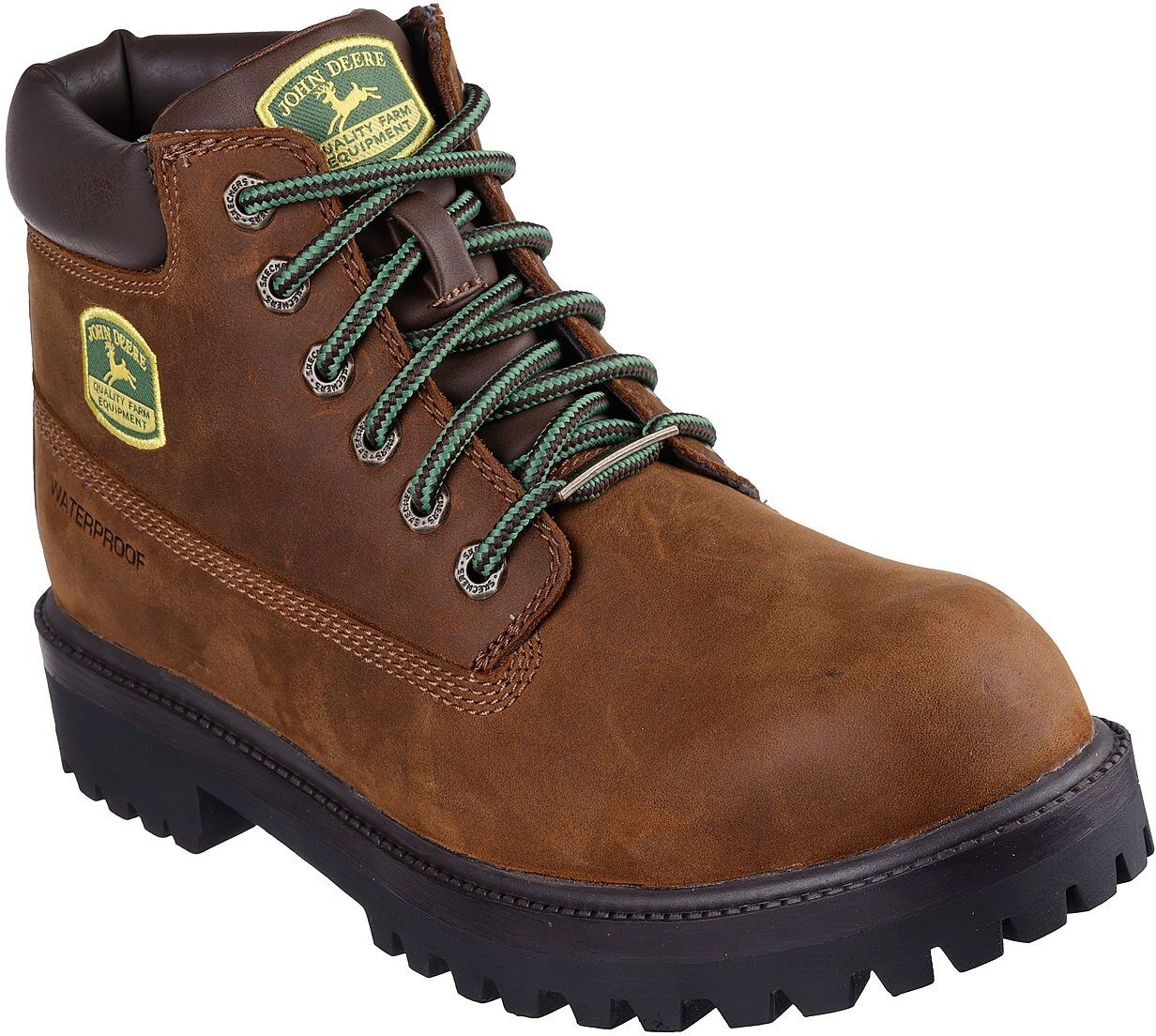 Schnürstiefel SKECHERS "SERGEANTS JOHN DEERE-DOZER", Herren, Gr. 40, Textil, braun (braun, grün), Leder, kontrastfarbene Details, Schuhe Schnürstiefel, Boots mit John Deere Collaboration