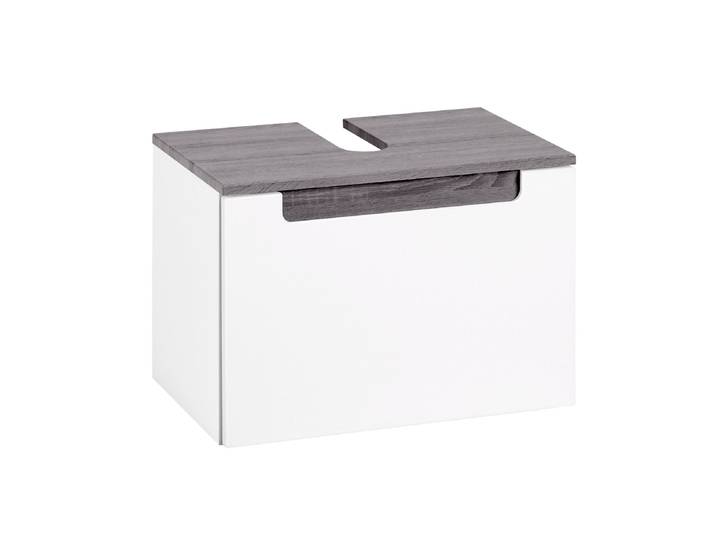Waschbeckenunterschrank WELLTIME Siena , weiß (rauchsilber, weiß), B:60cm H:40cm T:35cm, MDF, Schränke, Waschbeckenunterschrank, Badmöbel, Breite 60 cm