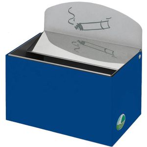 VAR Aschenbecher WH13, 14851, für Outdoor, Wandascher aus Metall, 20 x 20 cm, 0,8 Liter, enzianblau
