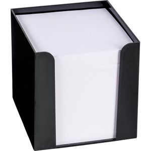 König&Ebhardt Zettelbox schwarz, 9,5 x 9,5 cm, gefüllt mit 700 Notizzetteln, aus Kunststoff