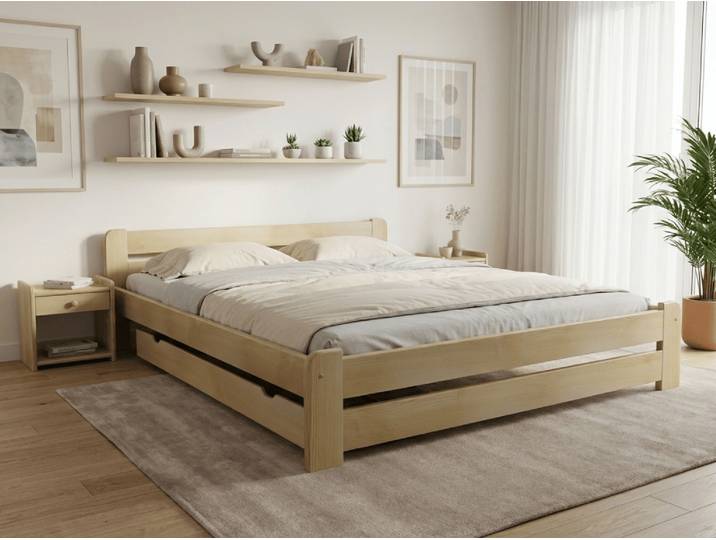 Bett Laura 180 x 200 cm, Kiefer Matratze: Ohne Matratze, Lattenrost: Ohne Lattenrost