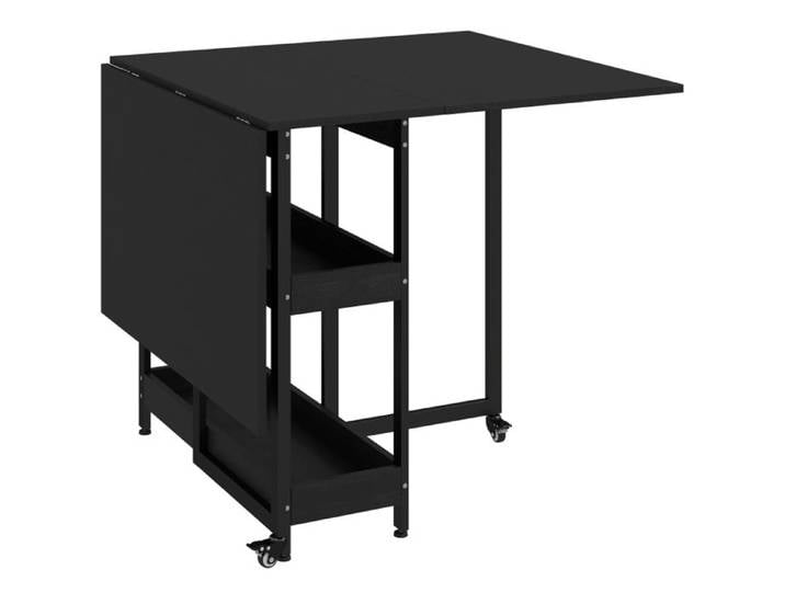 Table à manger pliable dans le design industriel Étagères ouvertes Pour 4 personnes maximum Flexible Métale Noir