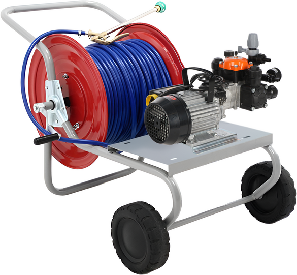 AgriEuro TOP-LINE Elektrisches Sprühpumpen-Set mit Wagen  Comet MTP BPX25 PA6 - Für Chemikalien und Säuren