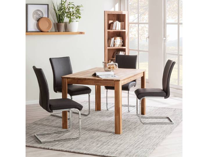 Esstisch RedWOOD mit Ausziehfunktion 140 x 90 cm Braun/Eiche