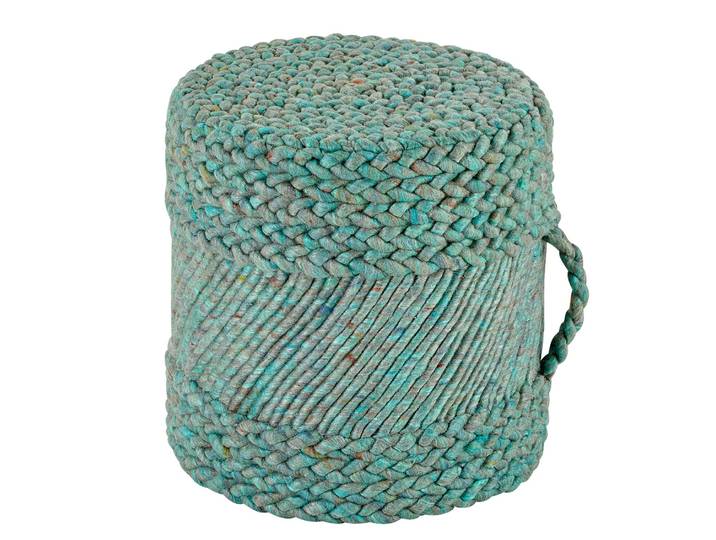 Pouf Copa Ø 40cm Grün/Hellgrau/Türkis