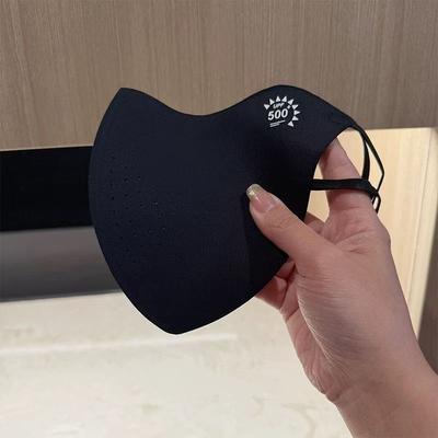 Fusion Finds Ice Silk Winter Face Mask Breathable Reusable Cold Weather Mouth Cover Filter Mask black