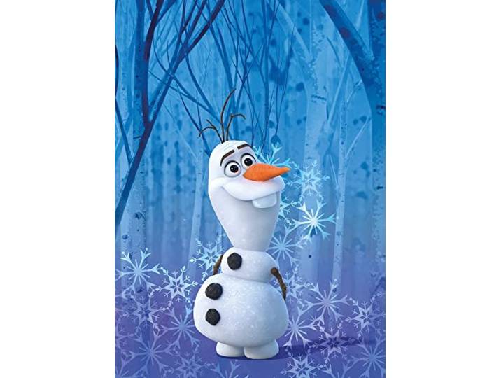 Komar Frozen Olaf Crystal – Dimensions : 50 x 70 cm – Tableau mural\, affiche\, impression sur toile (sans cadre) Disney