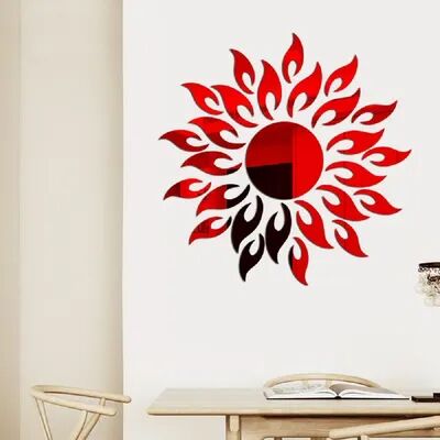 Perfect Picks Market Sunflower Wall Sticker Acrylic Mirror Wall Decor Self Adhesive Floral Accent 1