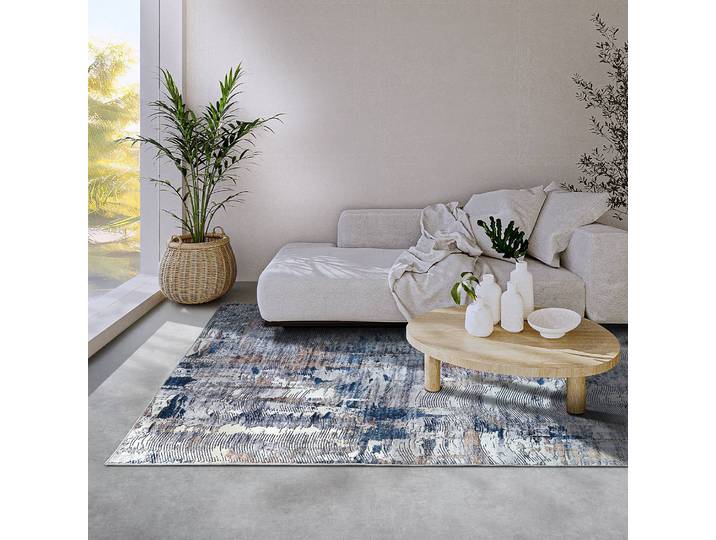 Tapis Malard Bleu/Beige/Bleu foncé 160 x 230cm Polyester