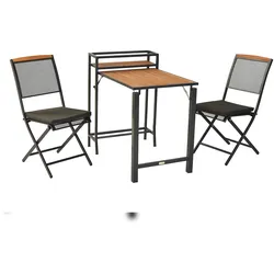 Merxx Patmos Set 5tlg., 2 Klappstuhl, 2 Sitzkissen, 1 Balkonklappentisch, Aluminium/Stahl