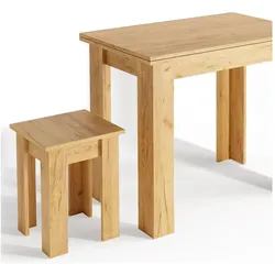 Vicco, Esstisch, mit Stuhl Roman mit Stuhl Roman, Sandeiche, 90 x 60 cm (60 x 90 x 76.60 cm)