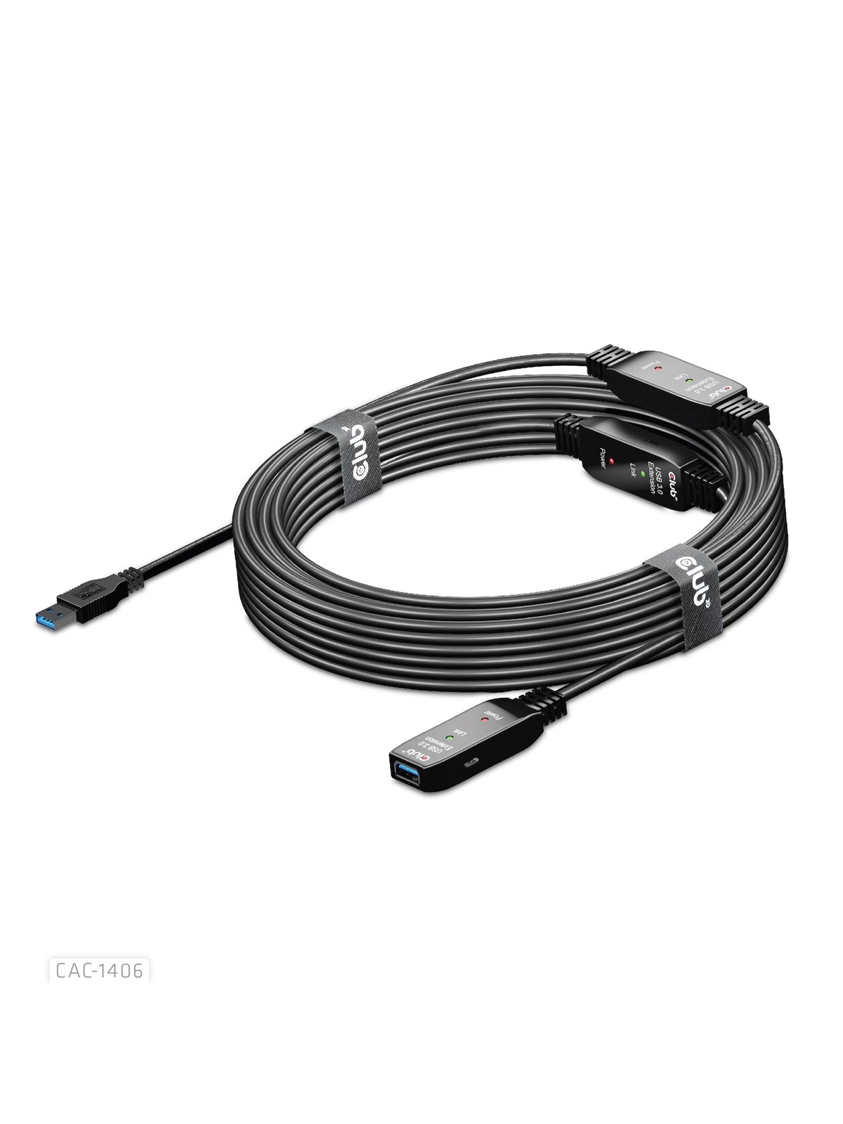 Club 3D CAC-1406 USB 3.2 Gen1 Active Repeater Cable 15m/ 49.2 ft M/F 28AWG