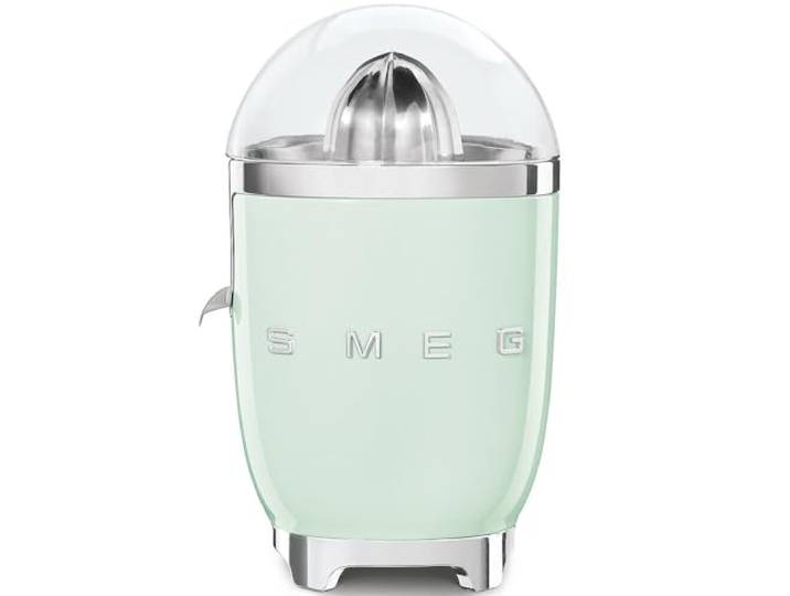 Smeg, Elektrische Zitruspresse CJF11PGEU, tropfsicherer Auslauf und Universalkegel, rutschfeste Stellfüße, Filtersieb und Presskegel aus Edelstahl, 70 W, Pastellgrün
