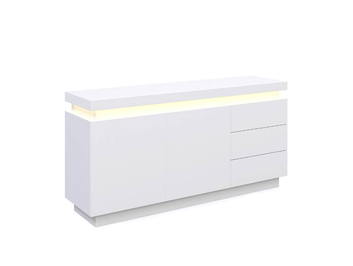 Sideboard LED ELVIO 150 x 75 cm weiss