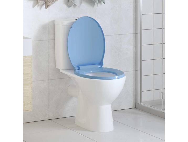 Vidaxl Toilettensitz Soft-Close- und Schnellveröffentlichungs-Ovalblau