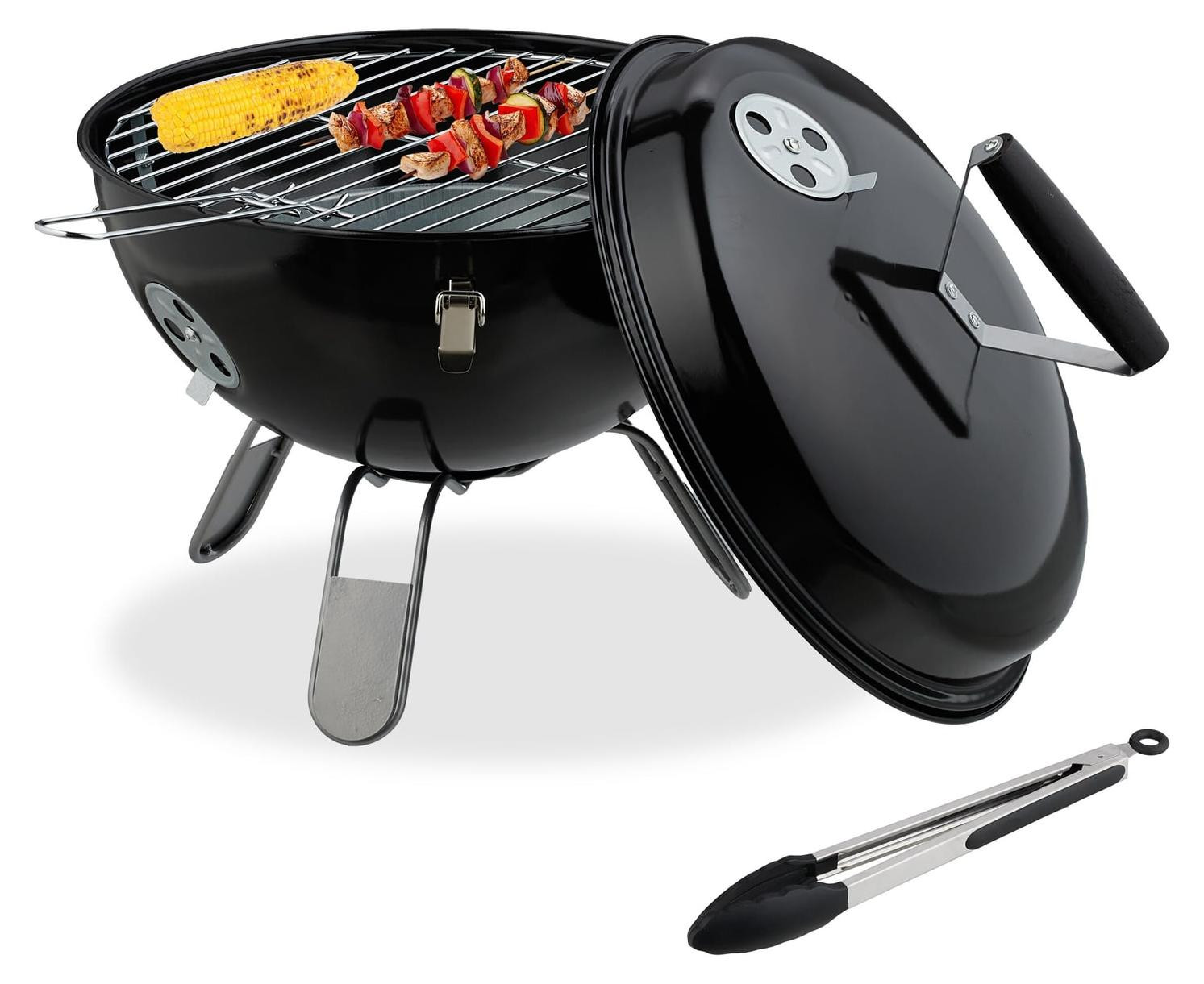 Merkloze Kettle Charcoal Kogelbarbecue - Zwart - Ø 34 cm - Voor tuin en balkon