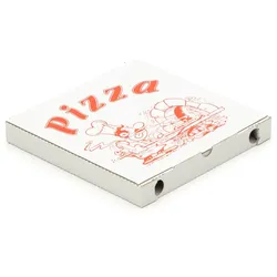 KK Verpackungen 5600 Pizzakartons 240 x 240 x 30 mm Pizzaschachteln Motiv Verpackungen weiß