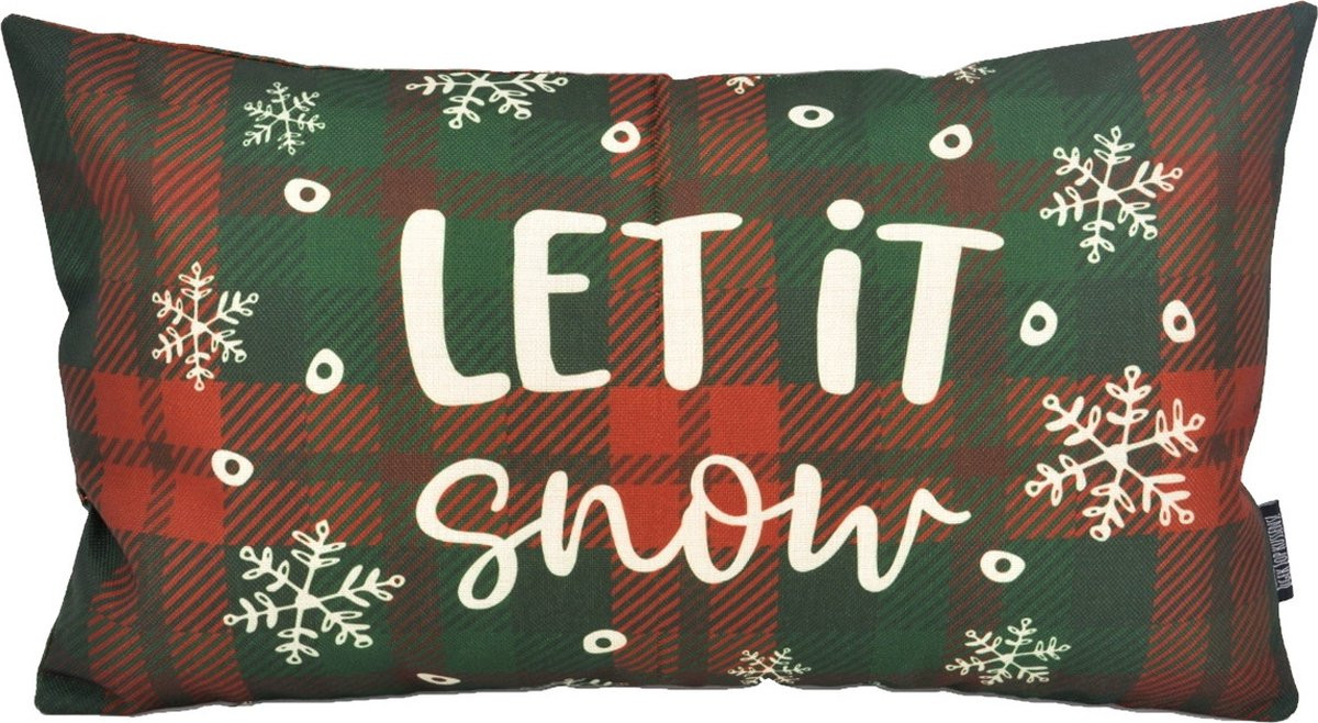 Sierkussen Let It Snow Long - 30 x 50 cm - Katoen/Linnen